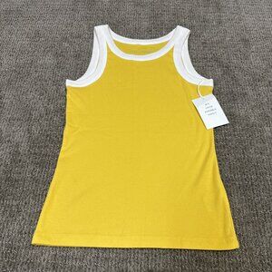 Free Assembly Tank Top Yellow White Sleeveless Women’s Size XS NWT